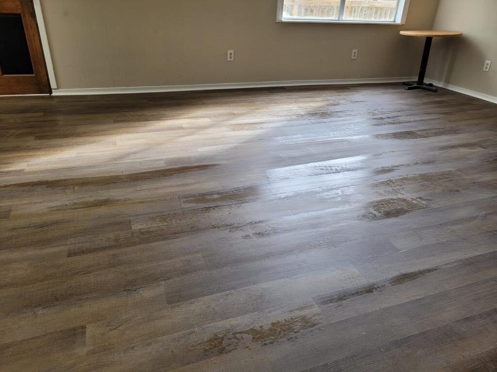 Completed vinyl plank floor