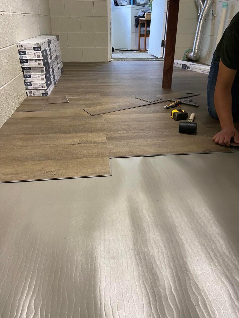 Luxury vinyl plank flooring installation