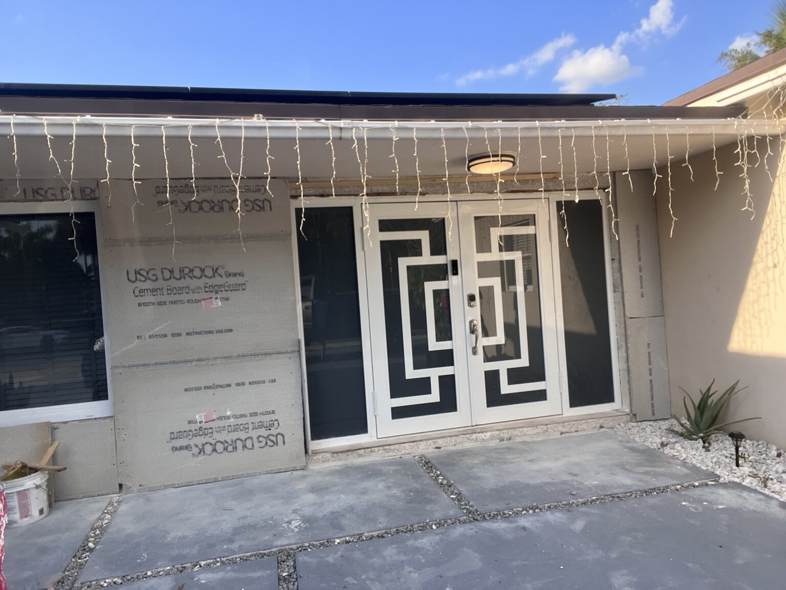 Facade prepared for exterior finish