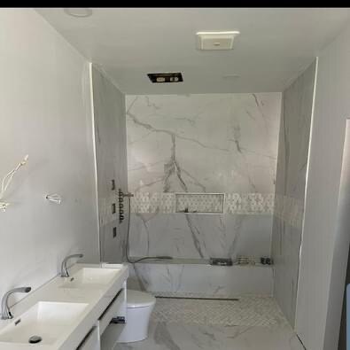 Custom shower installation